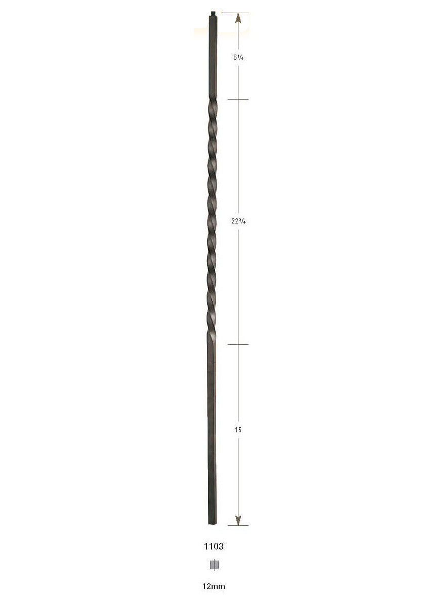 1103 Long Twist Iron Baluster