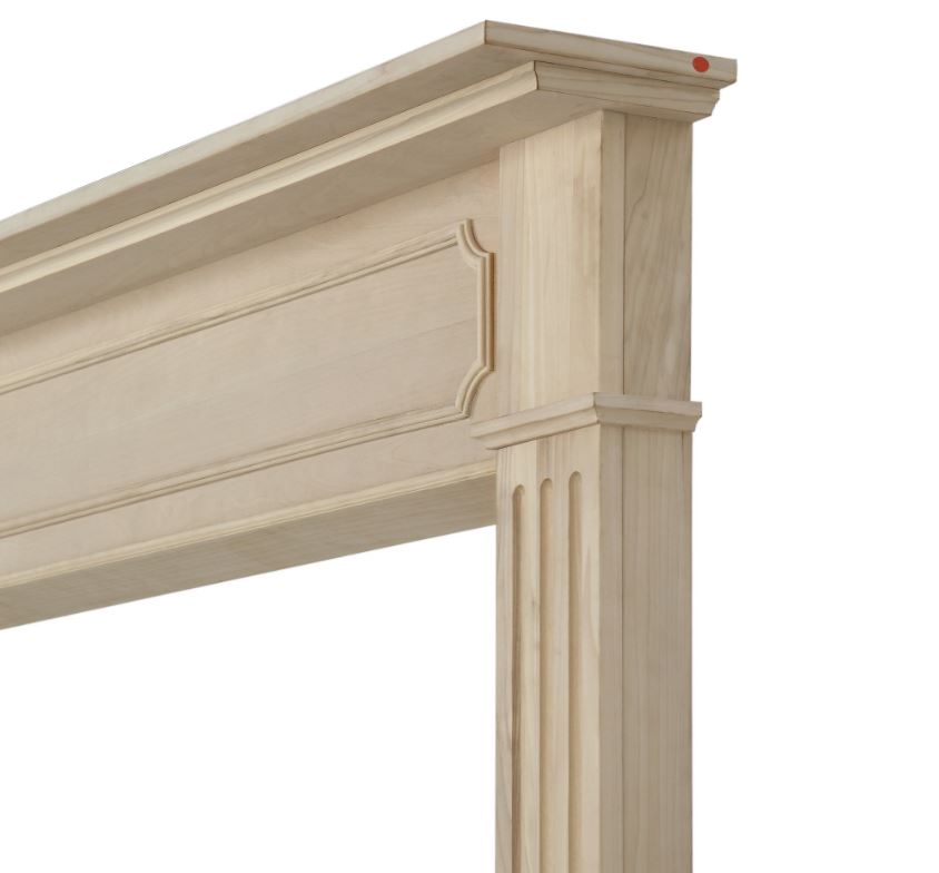 The Alamo Fireplace Mantel Surround, Side View