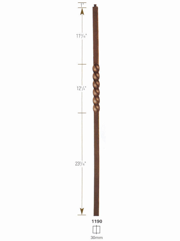 1190 Single Twist Iron Newel Post