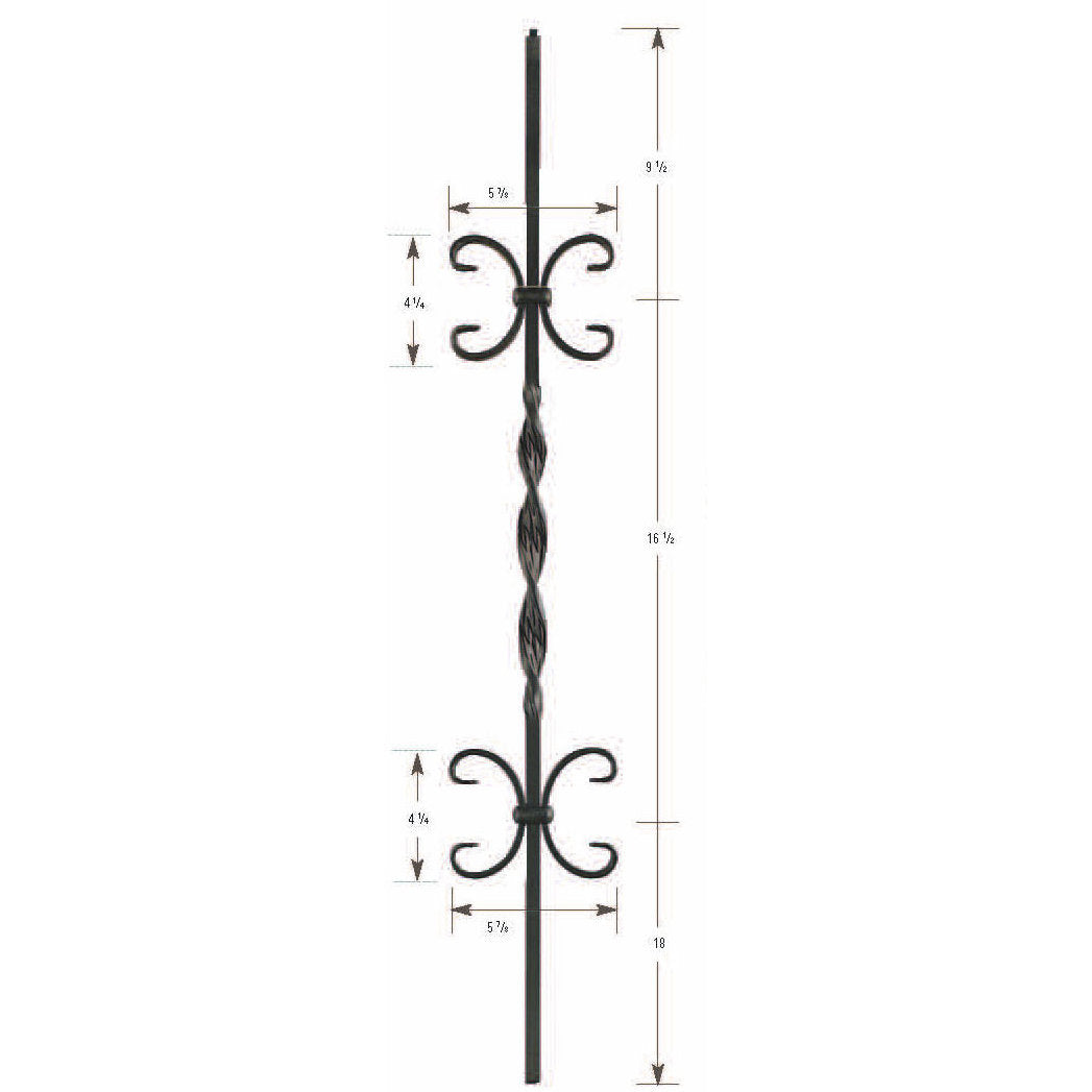 1332 Double Butterfly and Ribbon 12mm Hollow Baluster