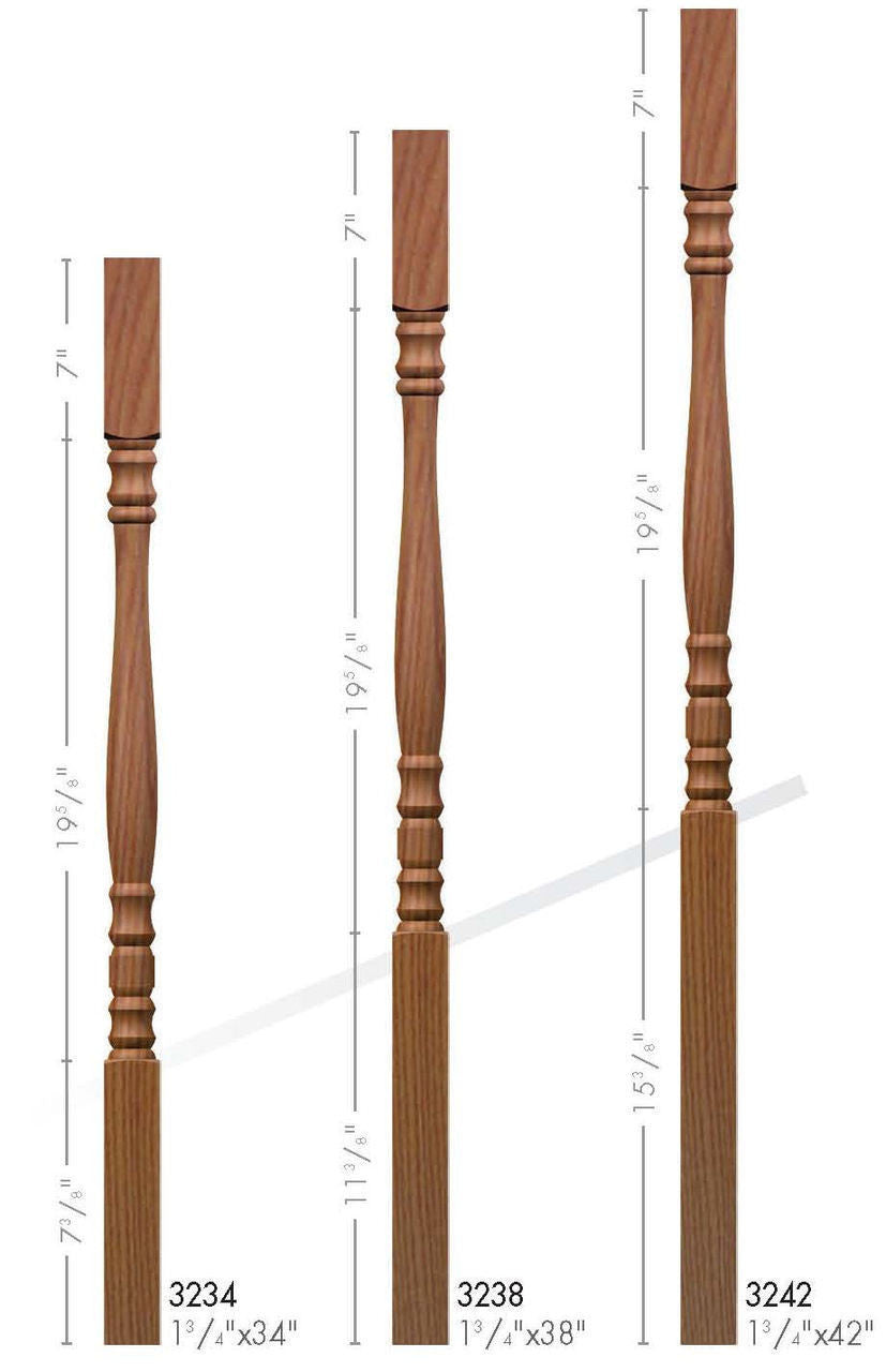 3242 42" Square Top Hampton Elegant Rise Baluster