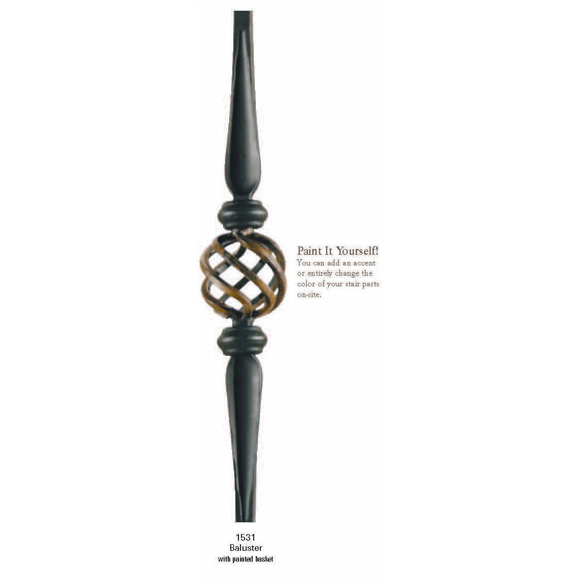 3531 Hollow Hammered Spoon with Basket Iron Baluster