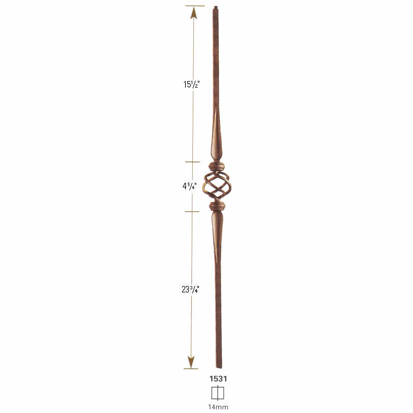 3531 Hollow Hammered Spoon with Basket Iron Baluster