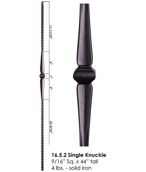 HF16.5.2 Single Knuckle Gothic Iron Baluster