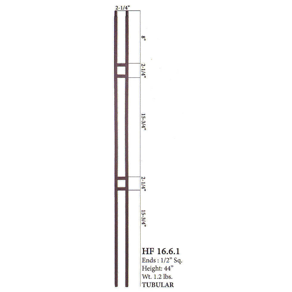 HF16.6.1 Small Double Square Hollow Baluster