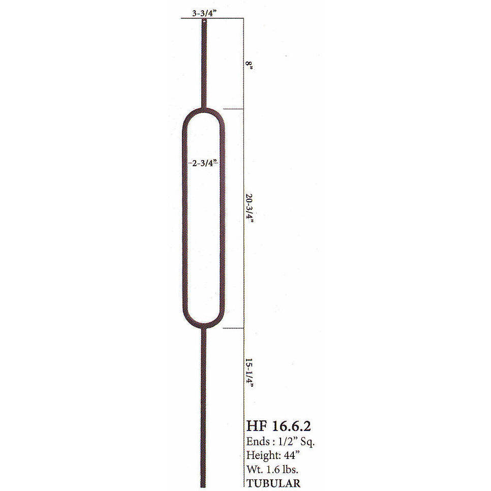 HF16.6.2 Oval Tubular Steel Baluster