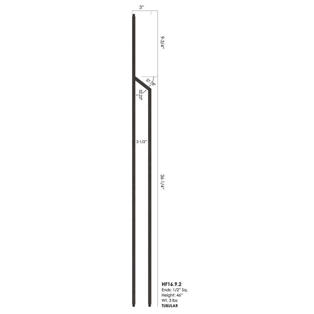HF16.9.2 16.9.2 Angle Double Leg Iron Baluster