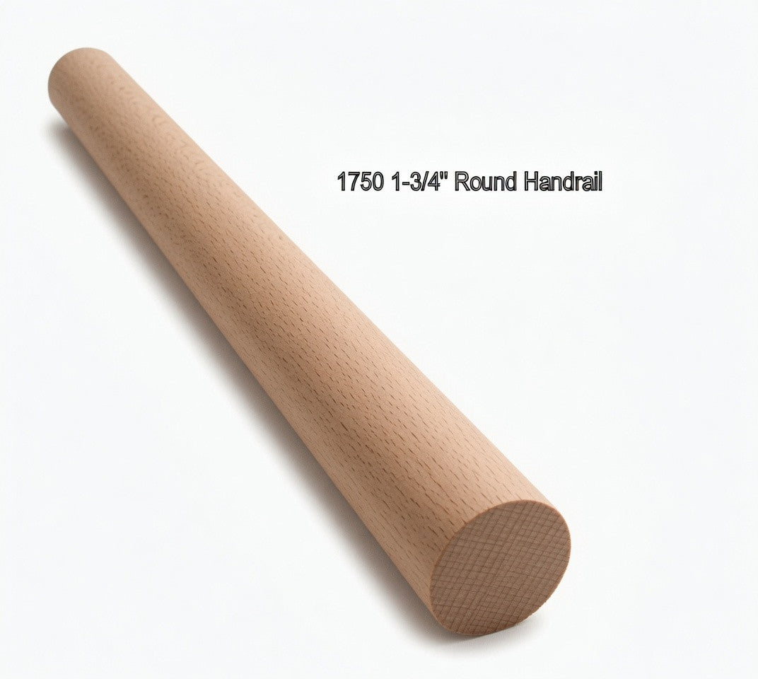 1750 1-3/4" Full Round Handrail, Beech