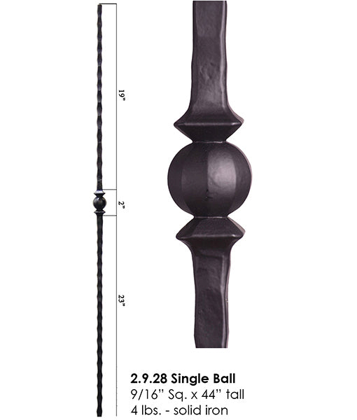 HF2.9.28 Tuscan Hammered Iron Single Ball