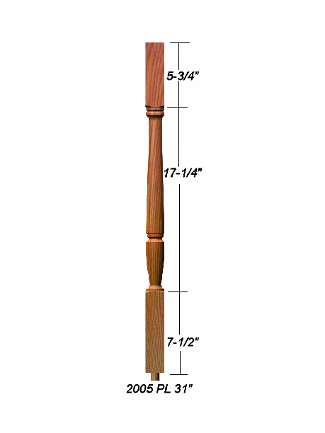 2005 31" Bunker Hill Baluster Dimensional Information