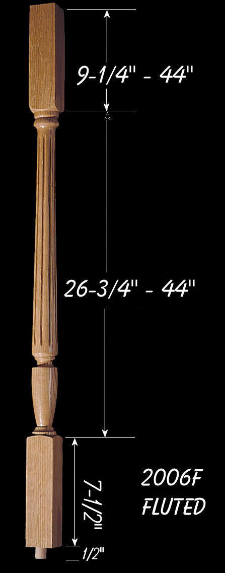 C-2006F 44" Fluted Carolina Baluster