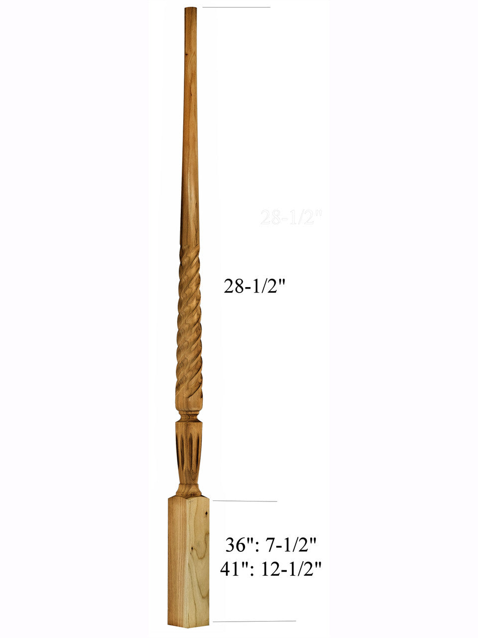 2015T/ 41" Stockbridge Twist Pin Top Baluster Dimensions