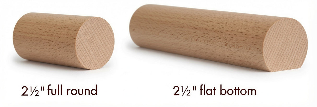 2250 Beech 2-1/4" Full Round or Round with Flat Bottom Handrail