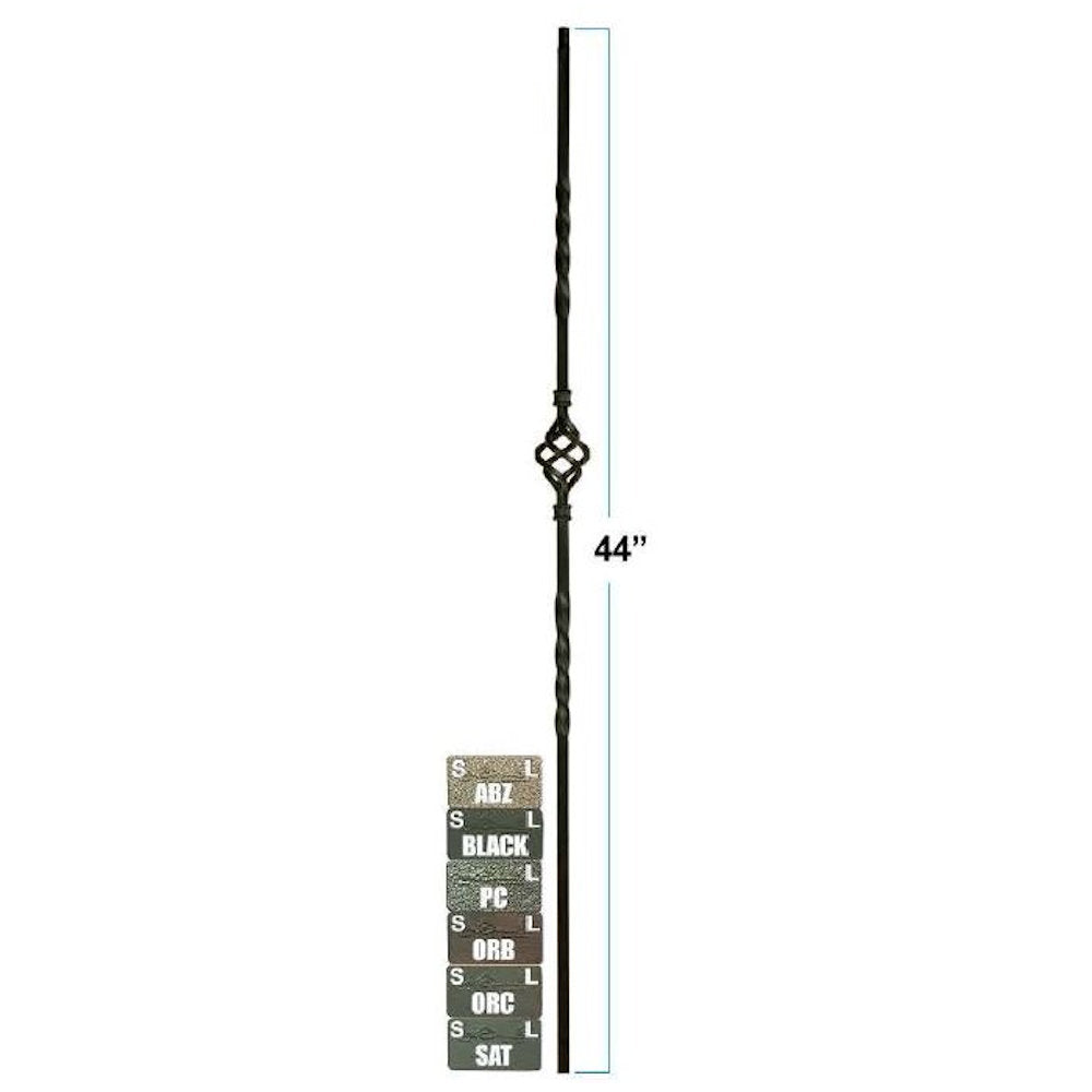 2552 1/2" X 44" Single Basket and Two Twist Stair Baluster