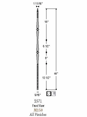 M15044 Double Knuckle with Spoons Iron Baluster