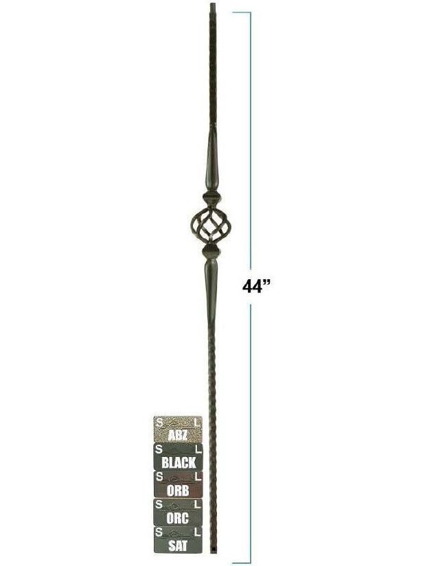 M16044 Single Basket Double with two Spoons and Knuckles Iron Baluster