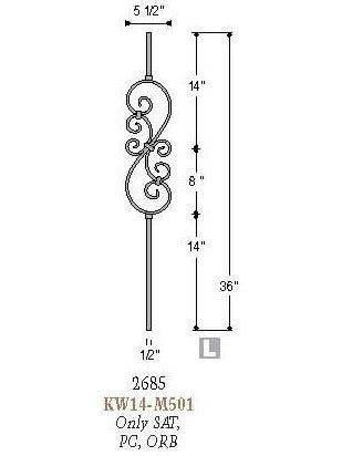 KW-M501 Feathered S-Scroll Knee Wall Baluster