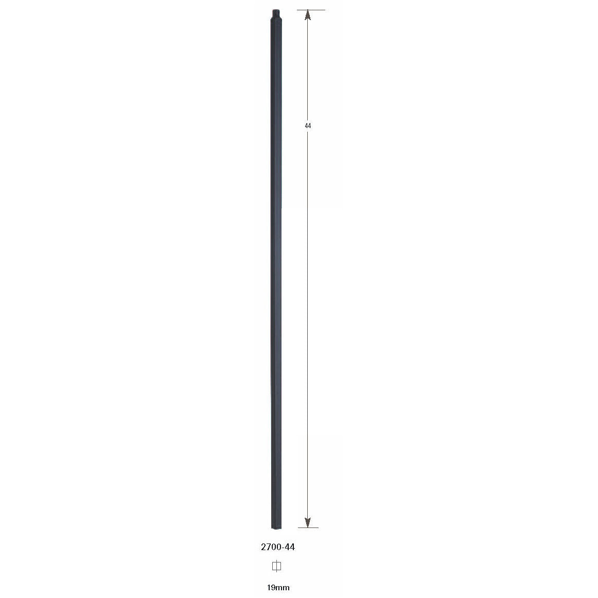 2700 Large 19mm Hollow Plain Bar Baluster