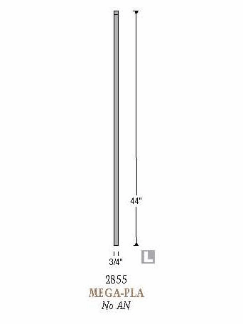 MEGA-PLA Mega Plain Square Bar Tubular Steel Baluster