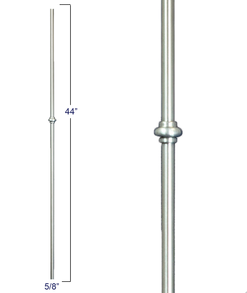 2973 R54544 Round Single Ball Modern Venetian Baluster, Ash Gray