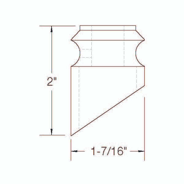 2G904 Slanted Shoe Dimensional Information