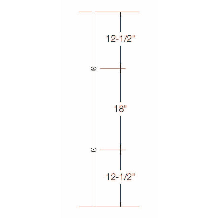 2GR20 16mm Round Double Collar, Tubular Steel Dimensional Information