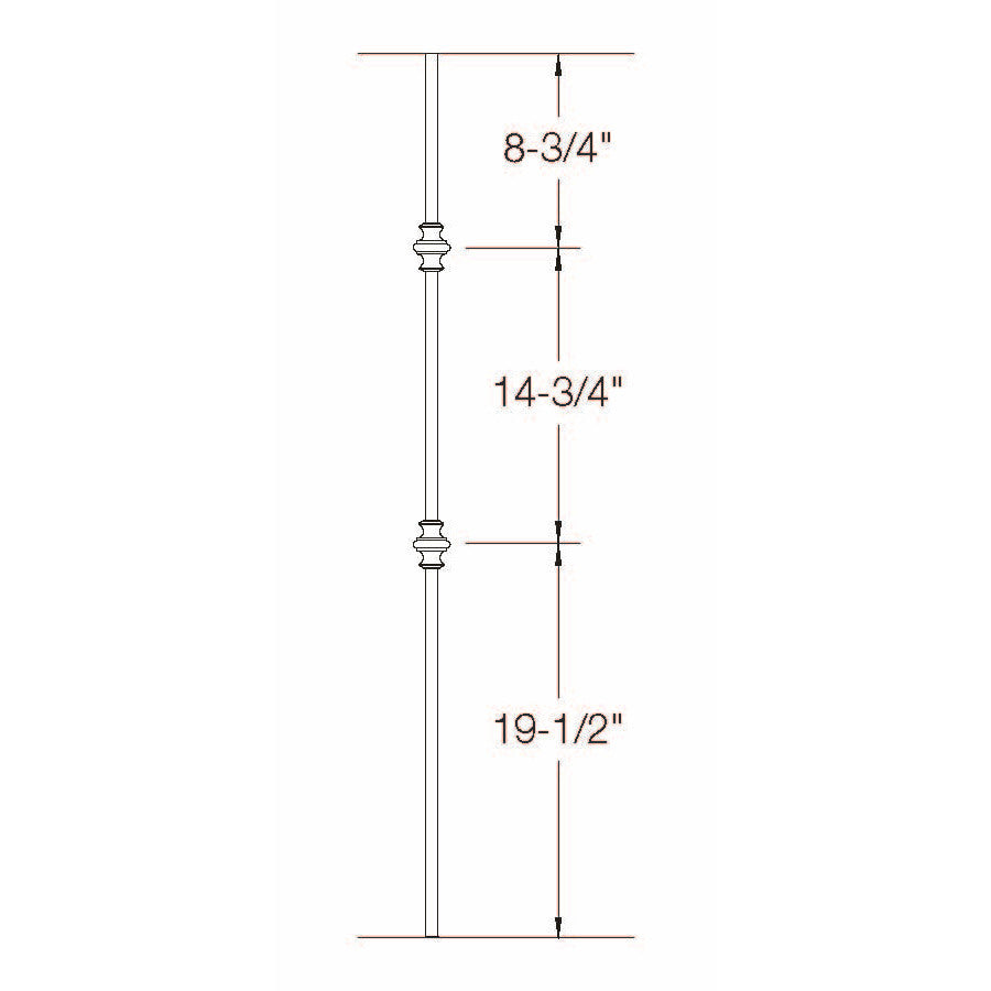 2GR61 16mm Round Double Knuckle, Tubular Steel Dimensional Information
