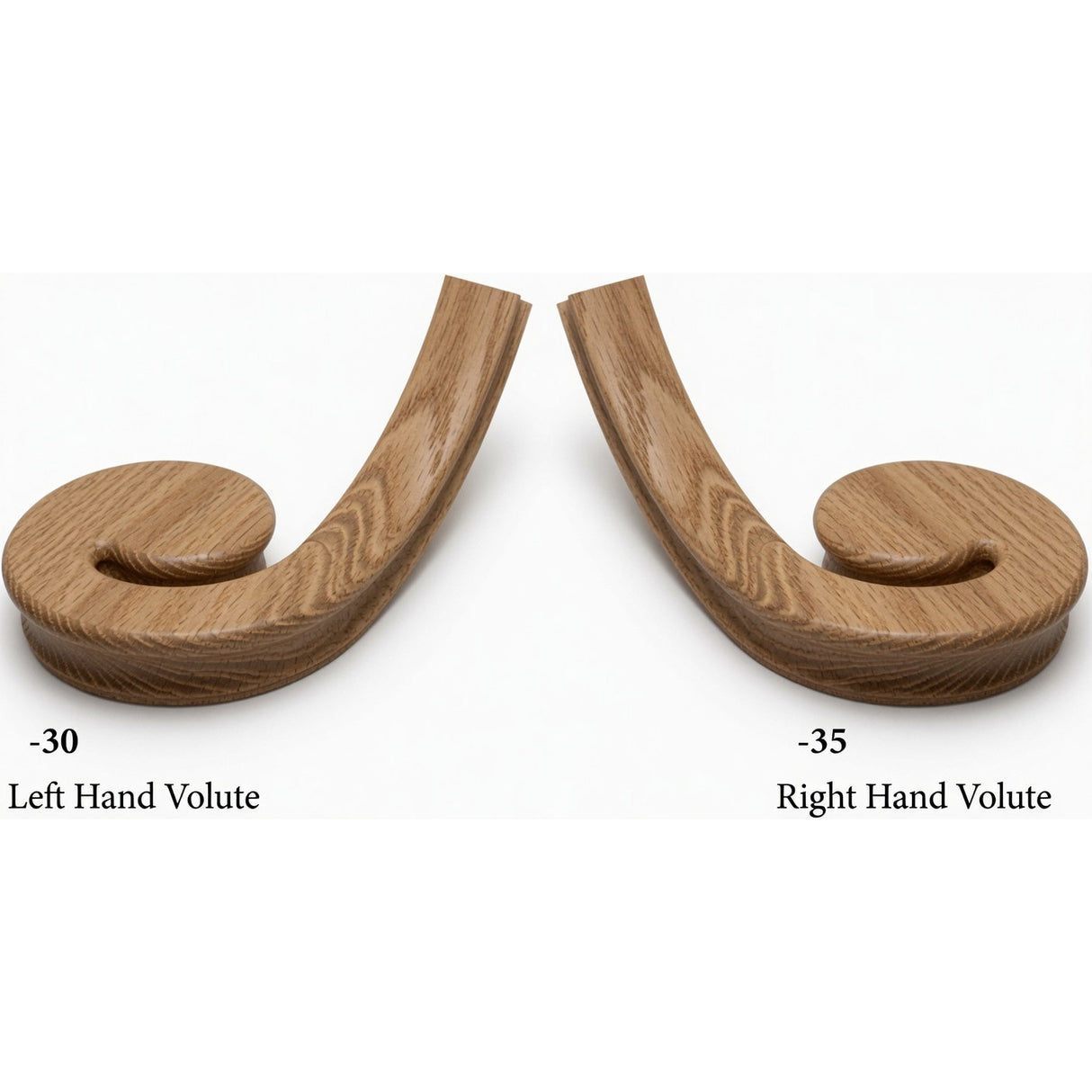 7030 LH and 7031 RH Flat Volutes - White Oak