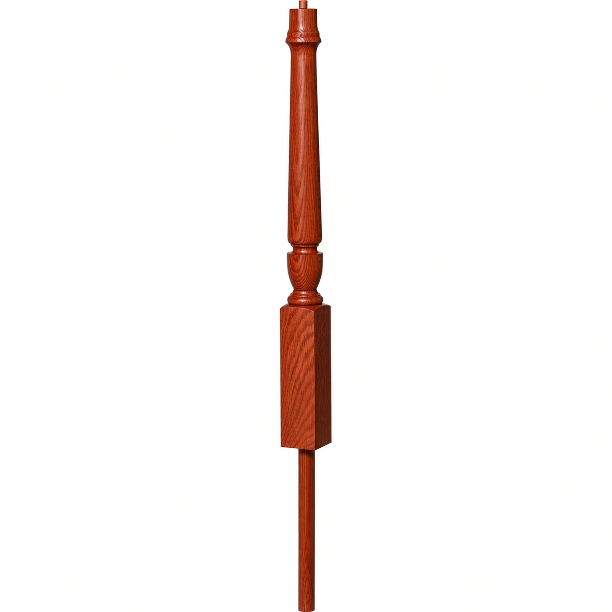 3012 3-1/2" x 41" Bunker Hill Volute Newel Post with Adjustable Dowel, Brazilian Cherry