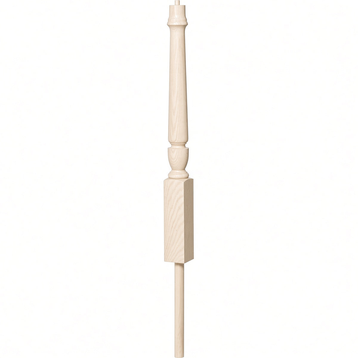 3012 3-1/2" x 41" Bunker Hill Volute Newel Post with Adjustable Dowel, Hard Maple
