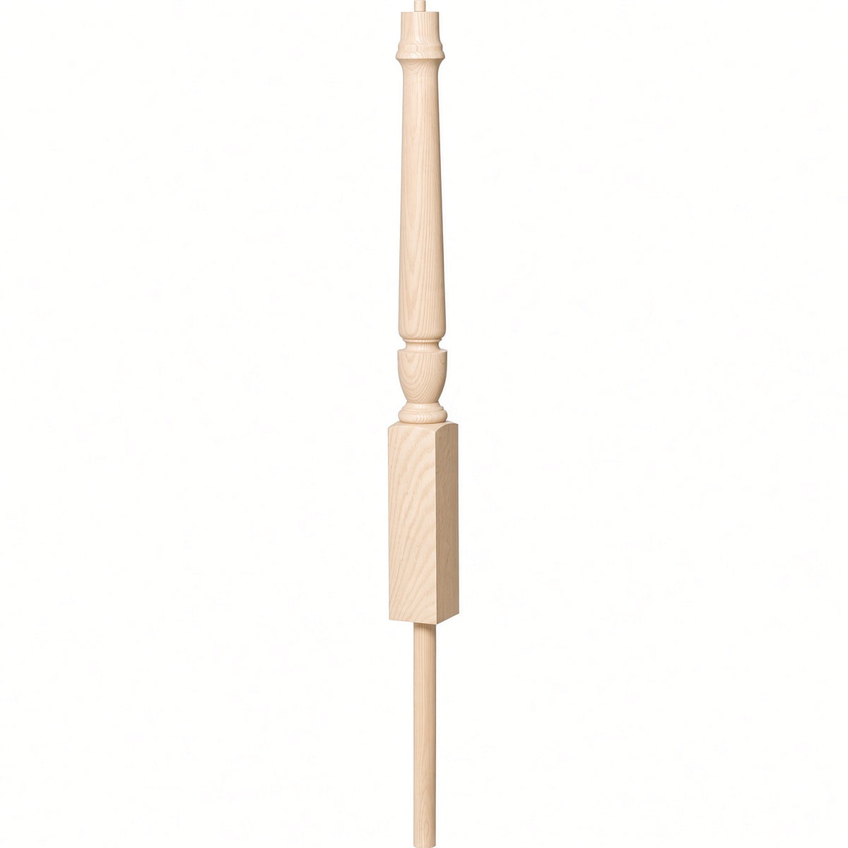 3012 3-1/2" x 41" Bunker Hill Volute Newel Post with Adjustable Dowel, Soft Maple