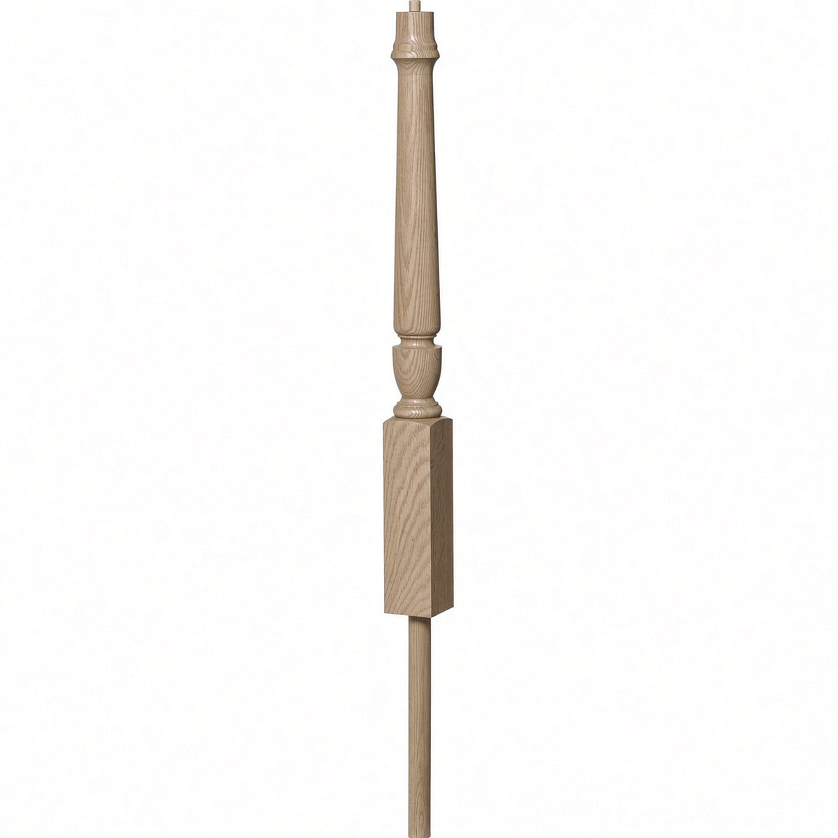 3012 3-1/2" x 41" Bunker Hill Volute Newel Post with Adjustable Dowel, White Oak