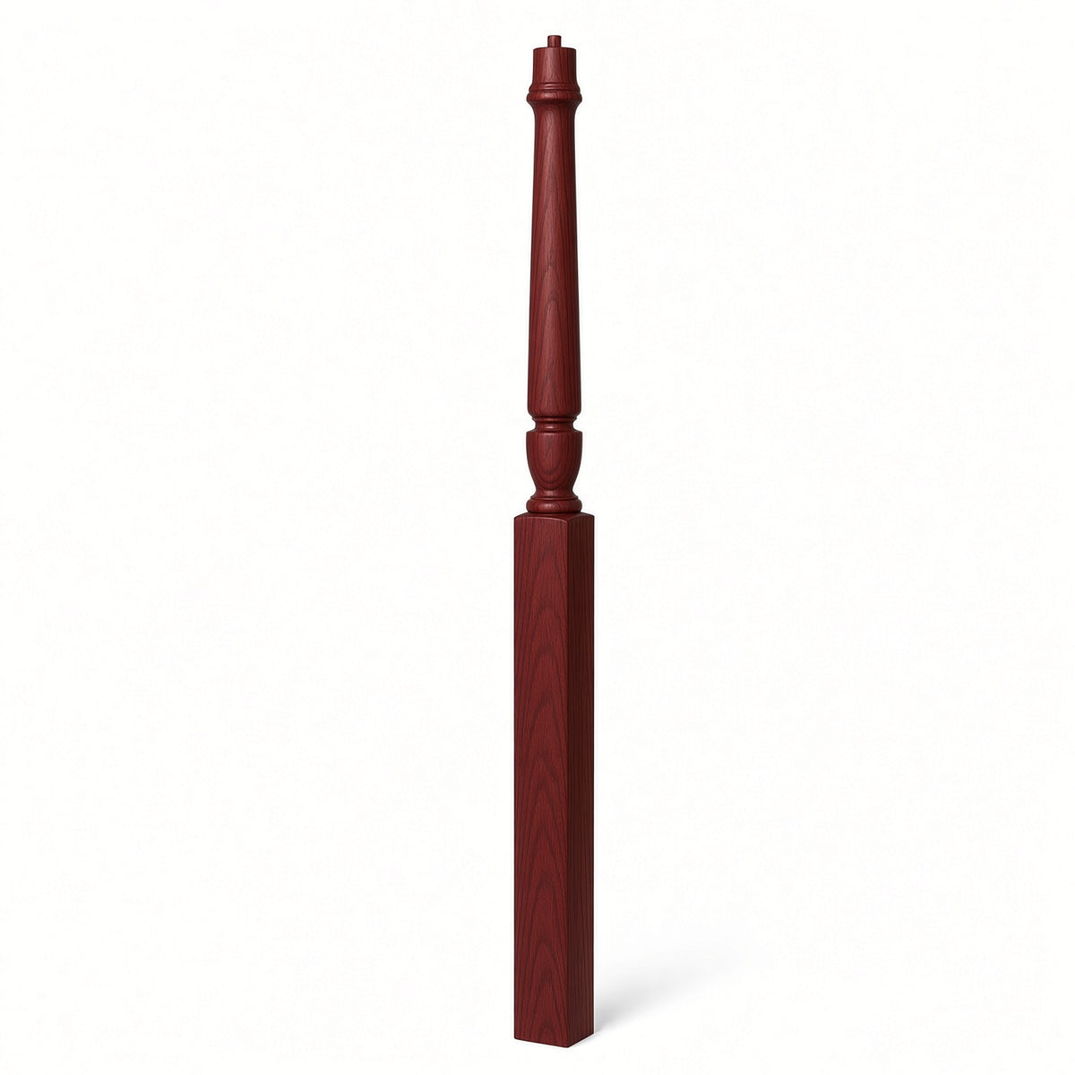 3015 Plain Bunker Hill Gooseneck Landing Newel Post, 3-1/2" x 56" or 60", American Cherry
