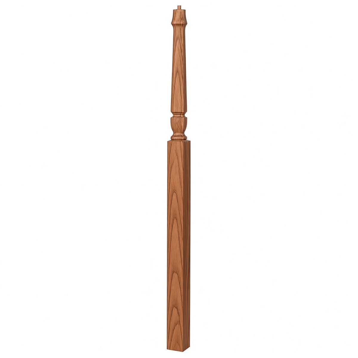 3018 3-1/2" x 72" Bunker Hill Pin Top Gooseneck Landing Newel Post, American Cherry