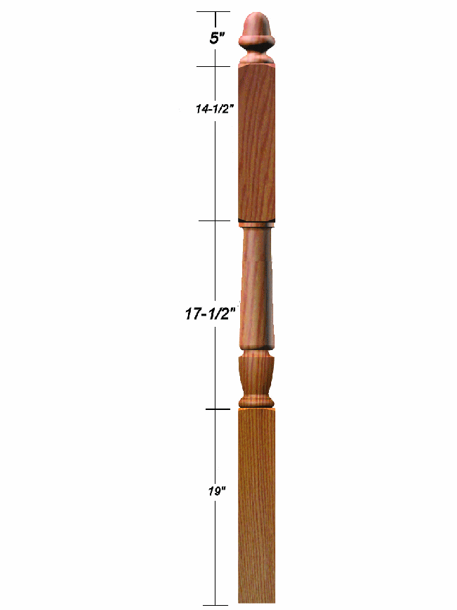 3046 Acorn Top Intermediate Landing Newel Post