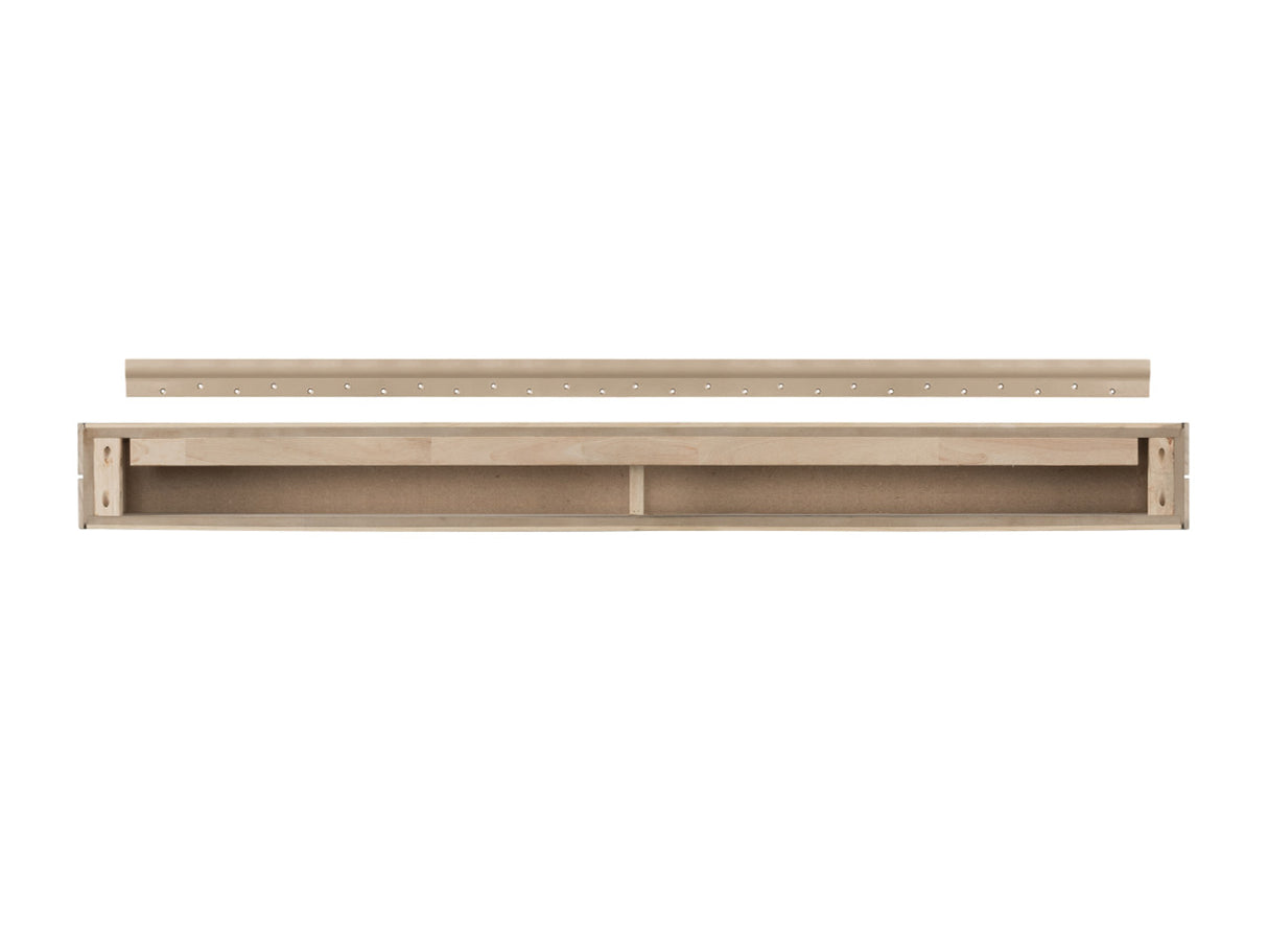The Cades Pallet Fireplace Mantel Shelves, Back View