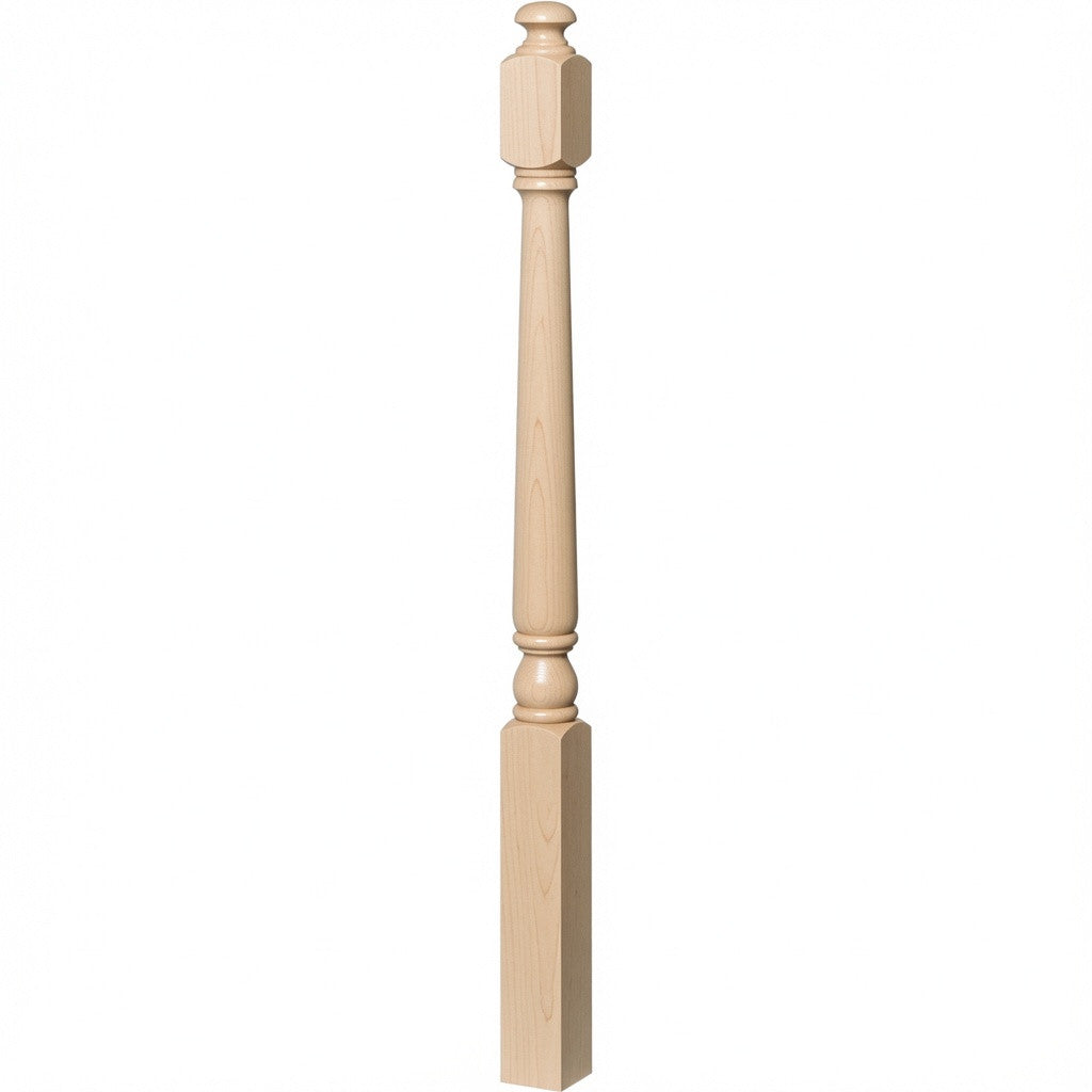 4042A Colonial Starting Newel Post, Hard Maple