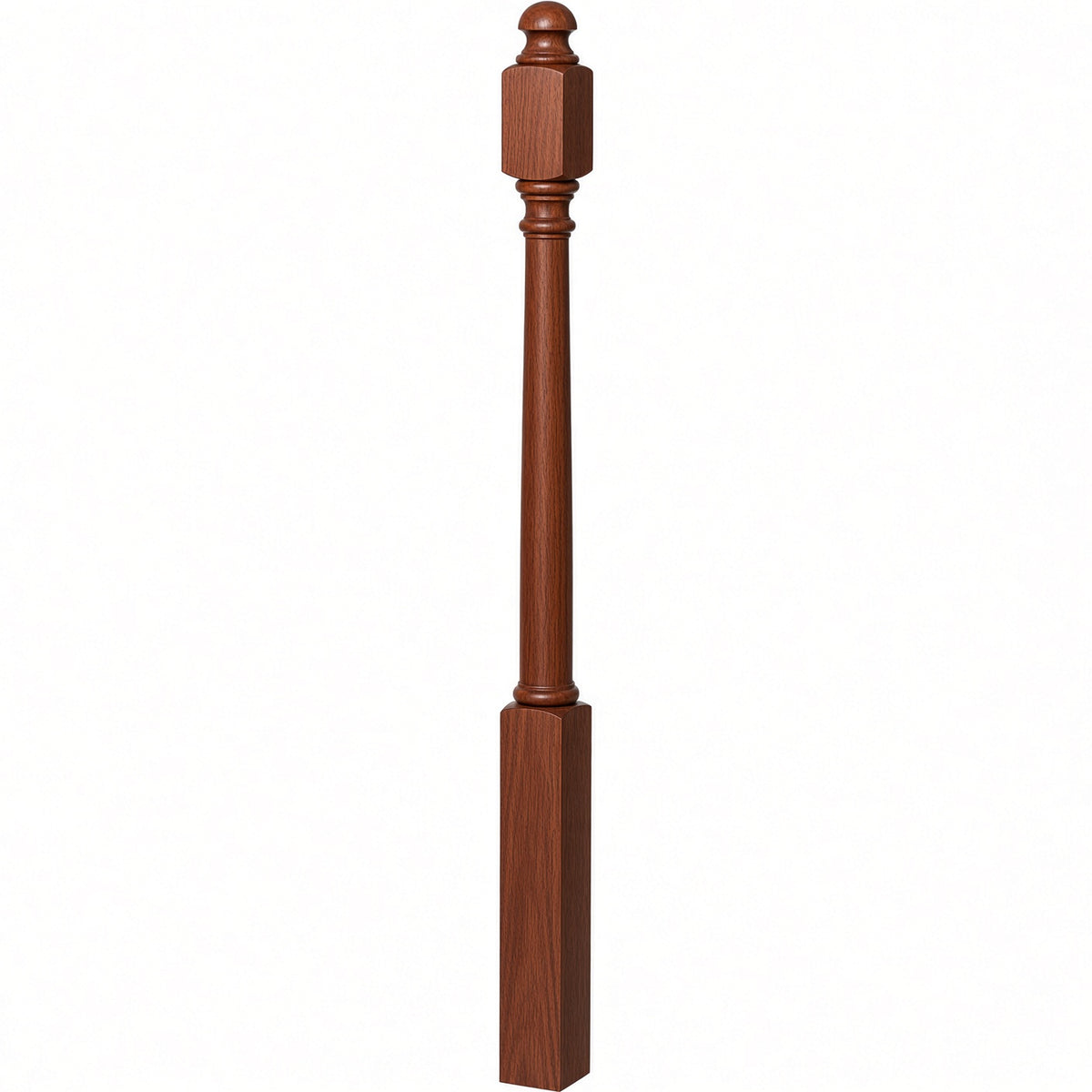 4040B 3" x 48" Colonial Starting Newel Post, Brazilian Cherry