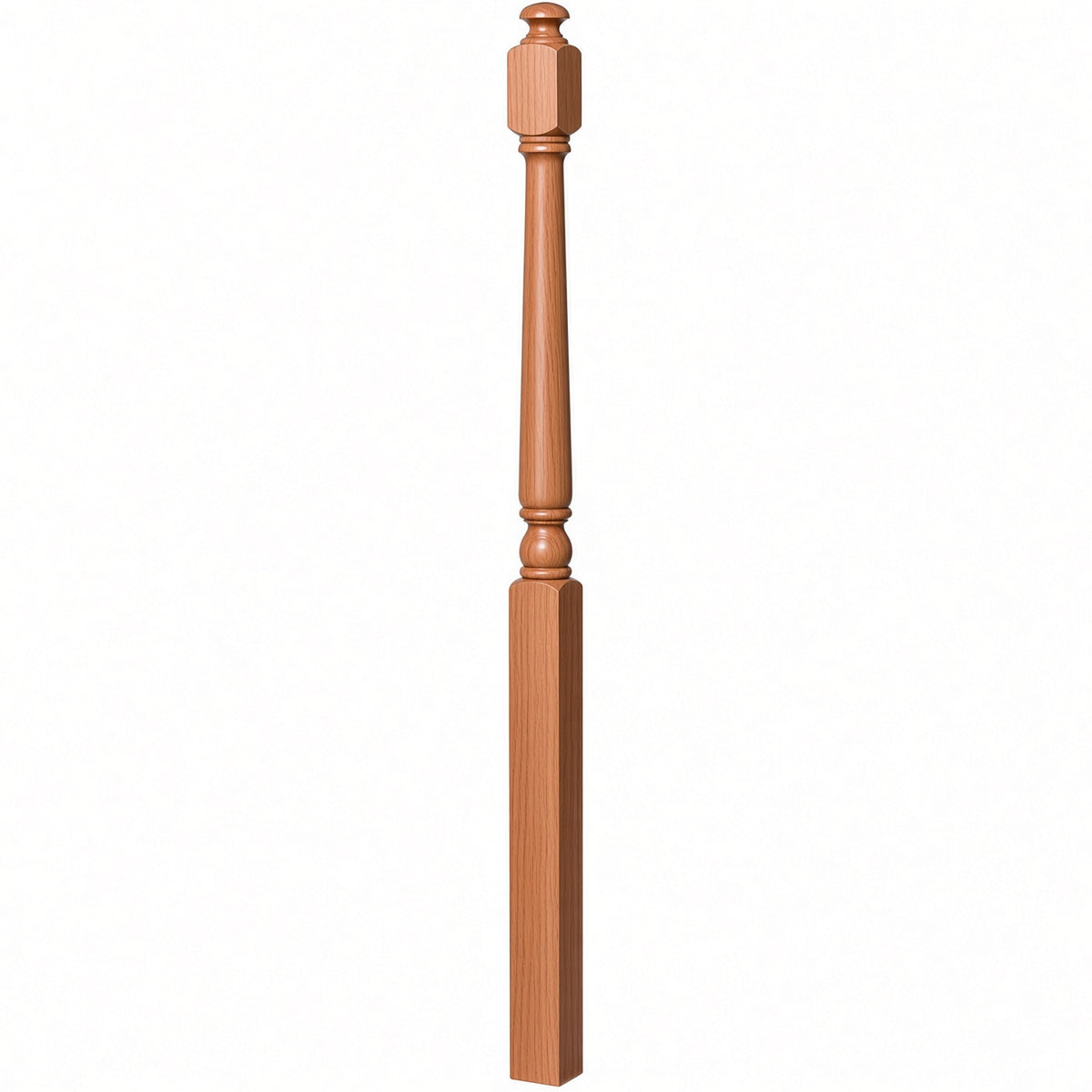 4043A 3" x 60" Starting Colonial Newel Post with mushroom top (option for ball top), American Cherry