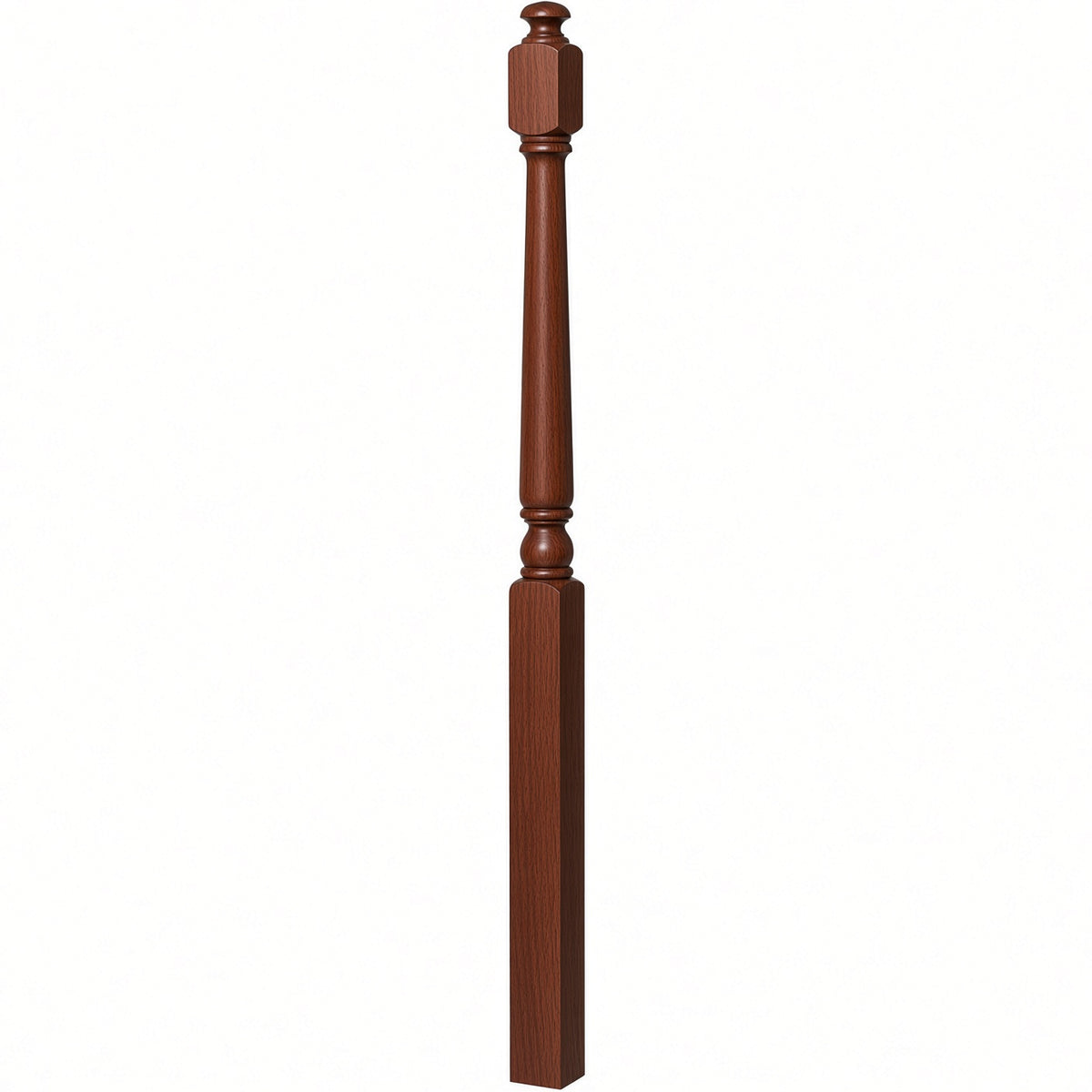 4043A 3" x 60" Starting Colonial Newel Post with mushroom top (option for ball top), Brazilian Cherry