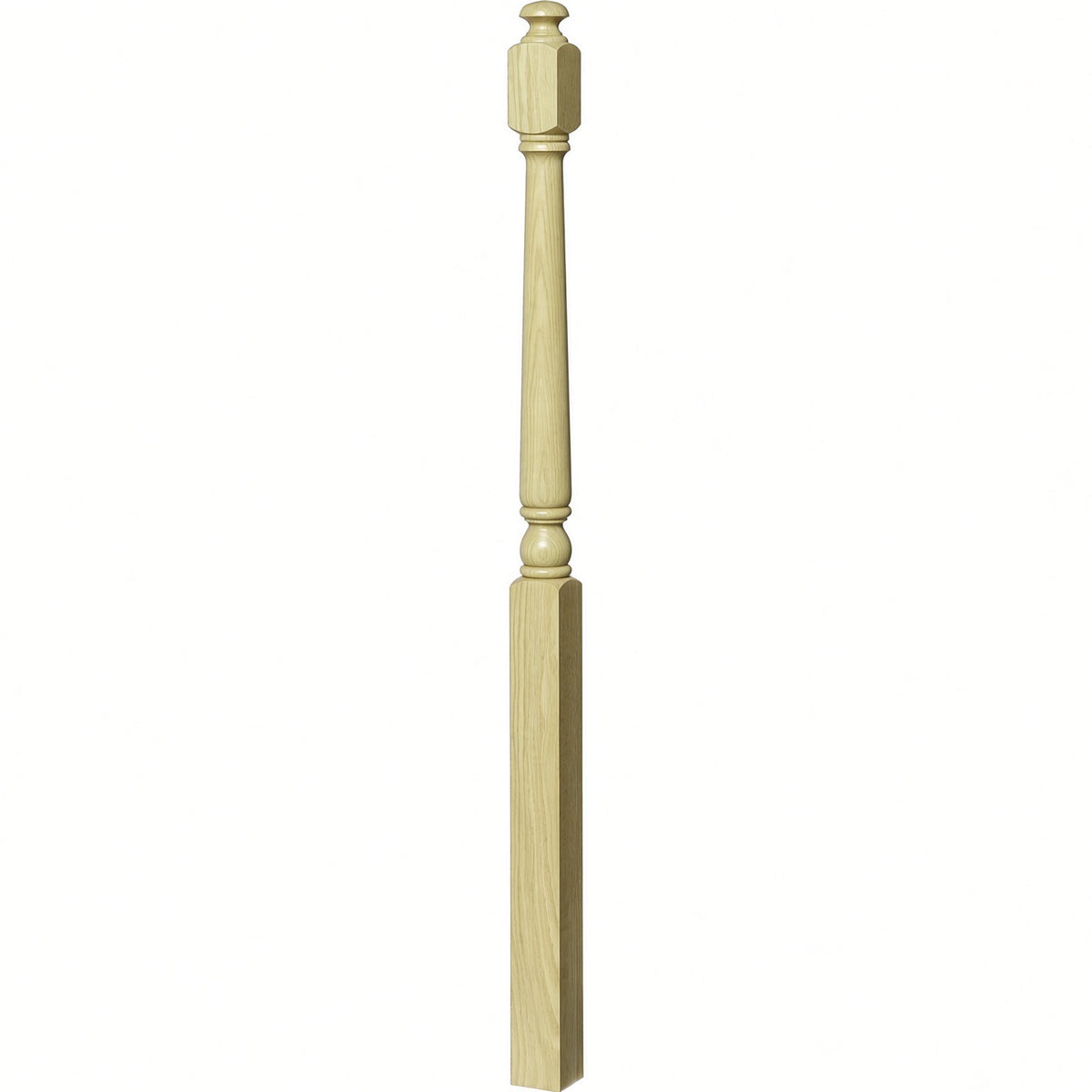 4043A 3" x 60" Starting Colonial Newel Post with mushroom top (option for ball top), Poplar