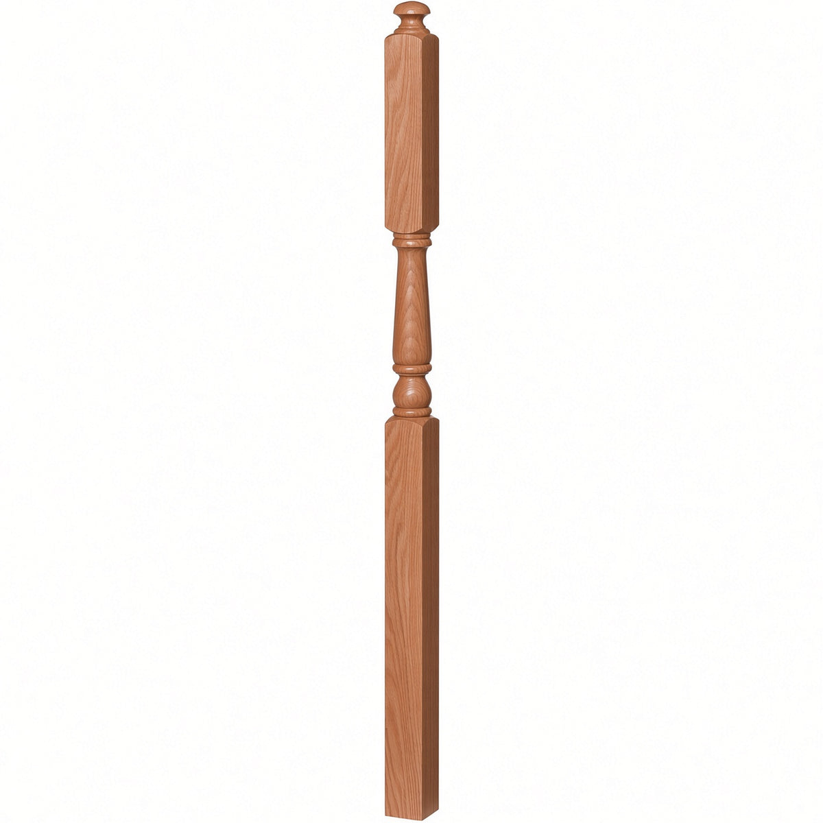 4046A-13 3" x 60" Intermediate Landing Newel Post with 13" Turning, Alder