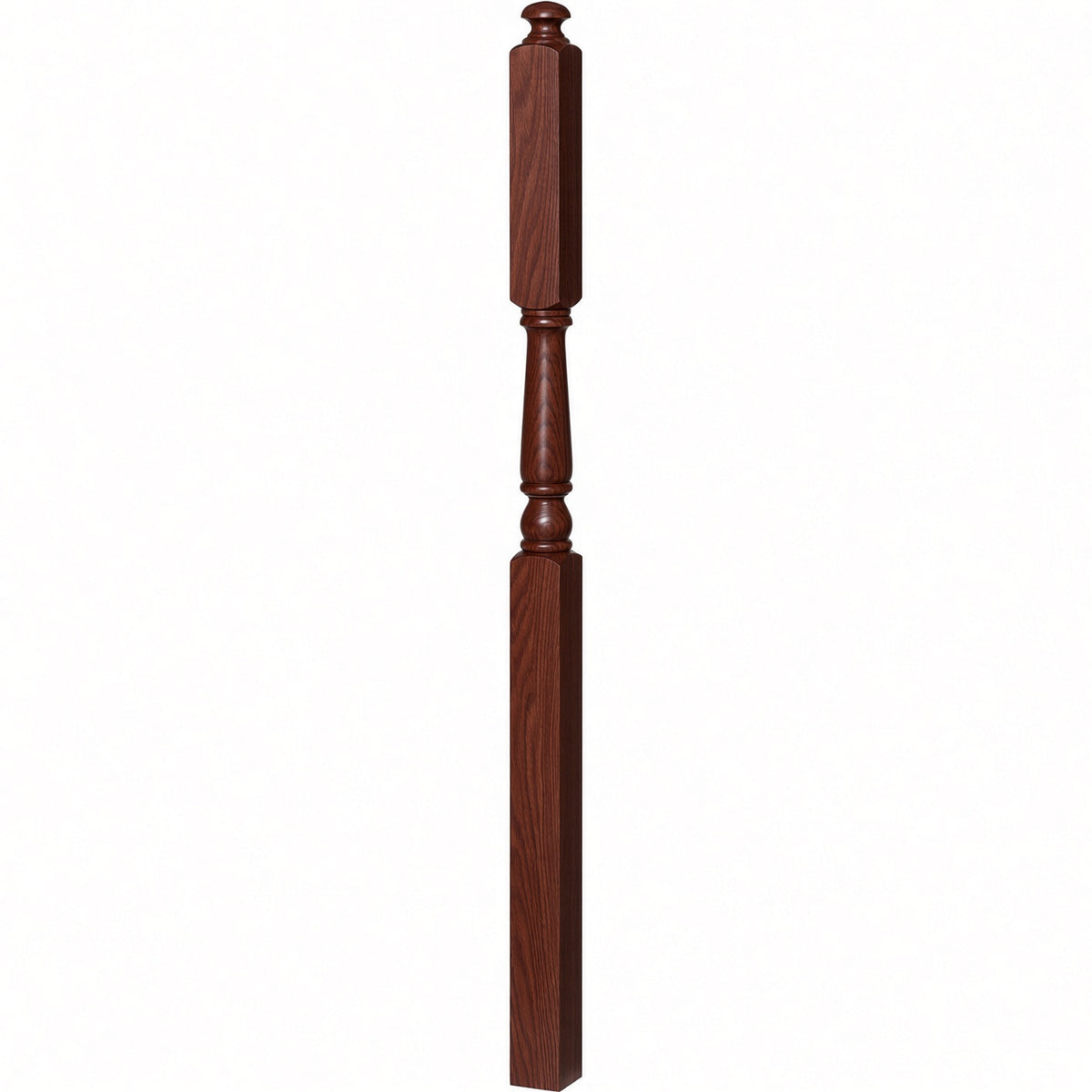 4046A-13 3" x 60" Intermediate Landing Newel Post with 13" Turning, Mahogany