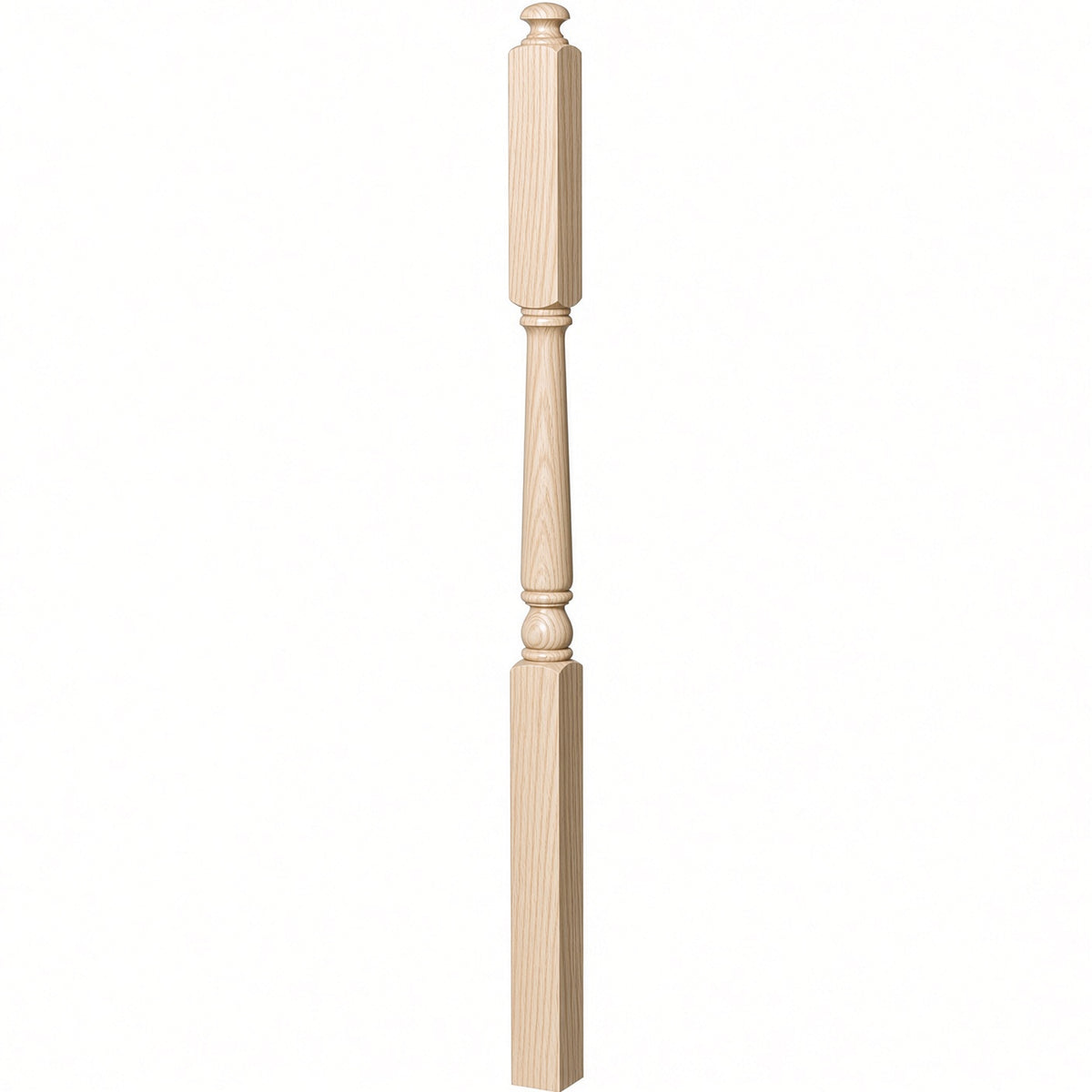 4046A 3" X 60" Intermediate Landing Colonial Newel Post, Ash
