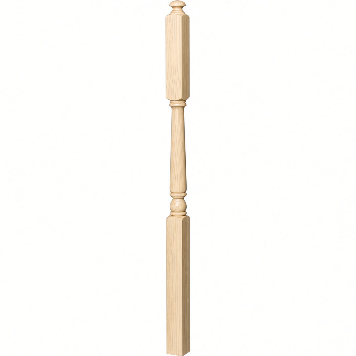 4046A 3" X 60" Intermediate Landing Colonial Newel Post, Birch
