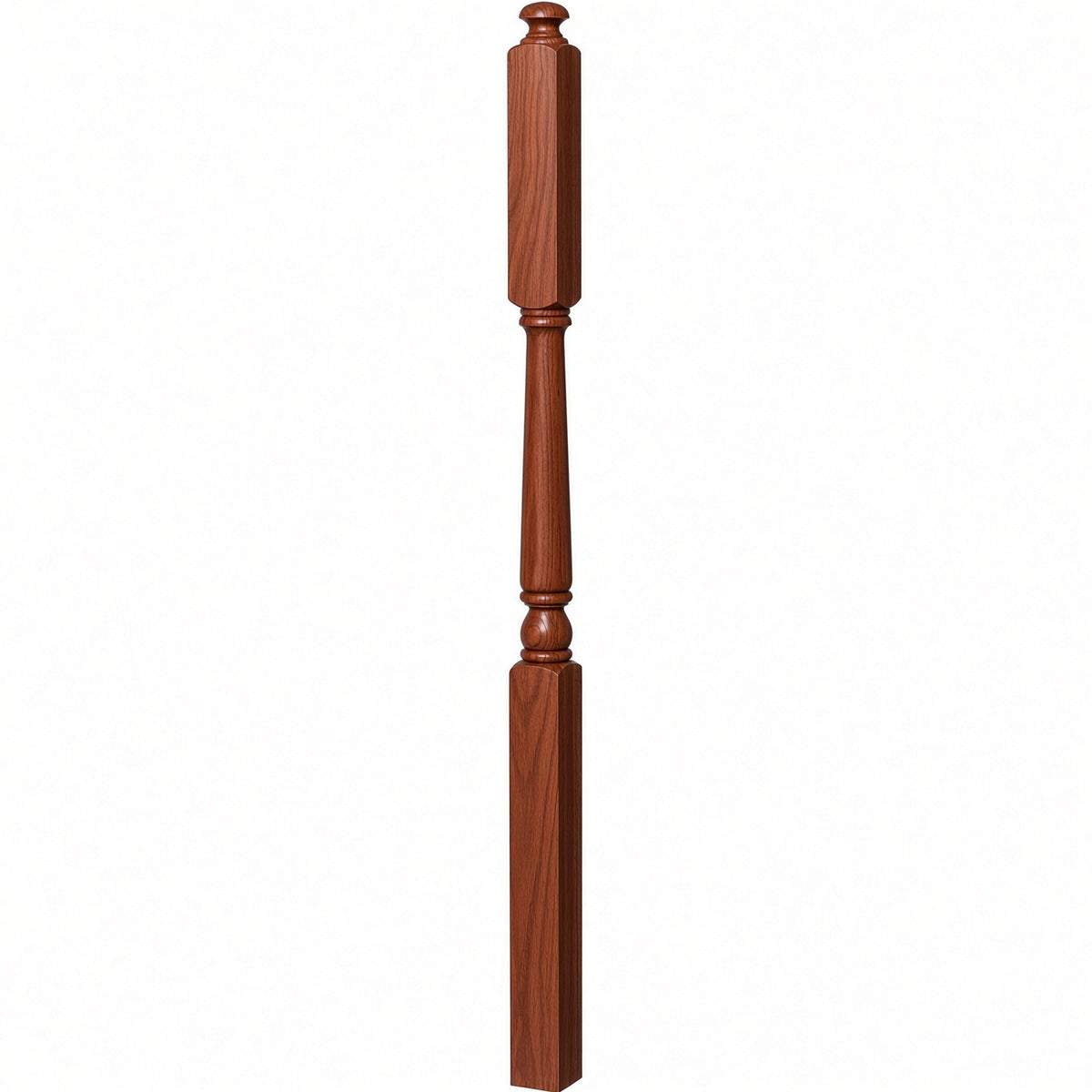 4046A 3" X 60" Intermediate Landing Colonial Newel Post, Brazilan Cherry