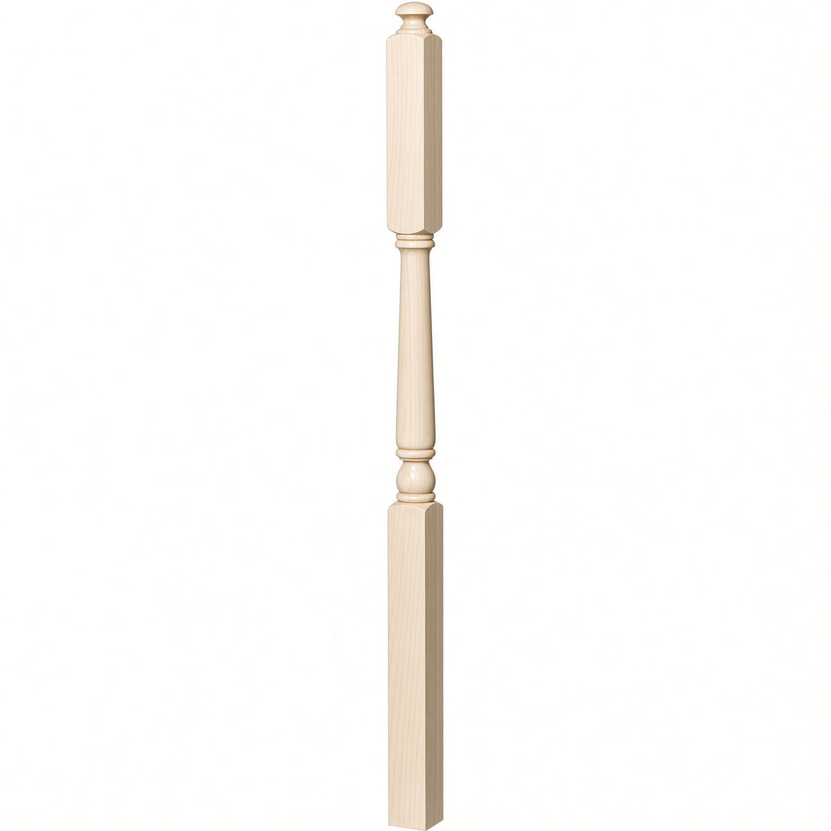 4046A 3" X 60" Intermediate Landing Colonial Newel Post, Hard Maple