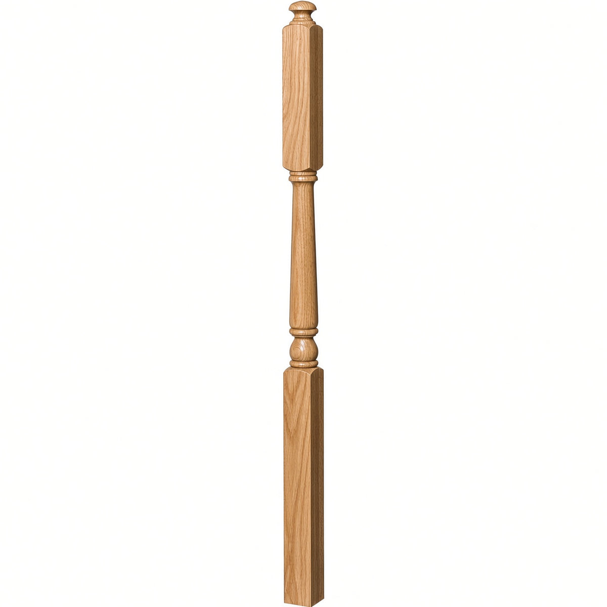 4046A 3" X 60" Intermediate Landing Colonial Newel Post, Hickory