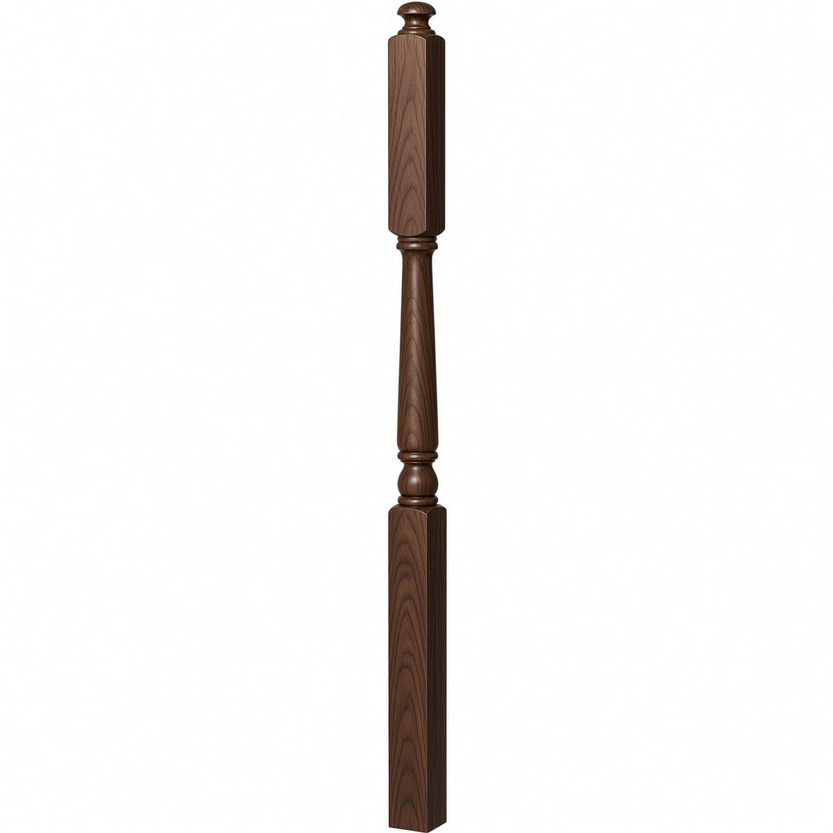 4046A 3" X 60" Intermediate Landing Colonial Newel Post, Walnut