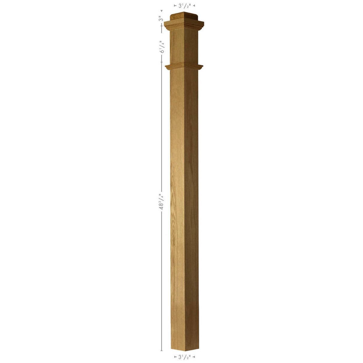 4075S Solid Plain Box Newel Post